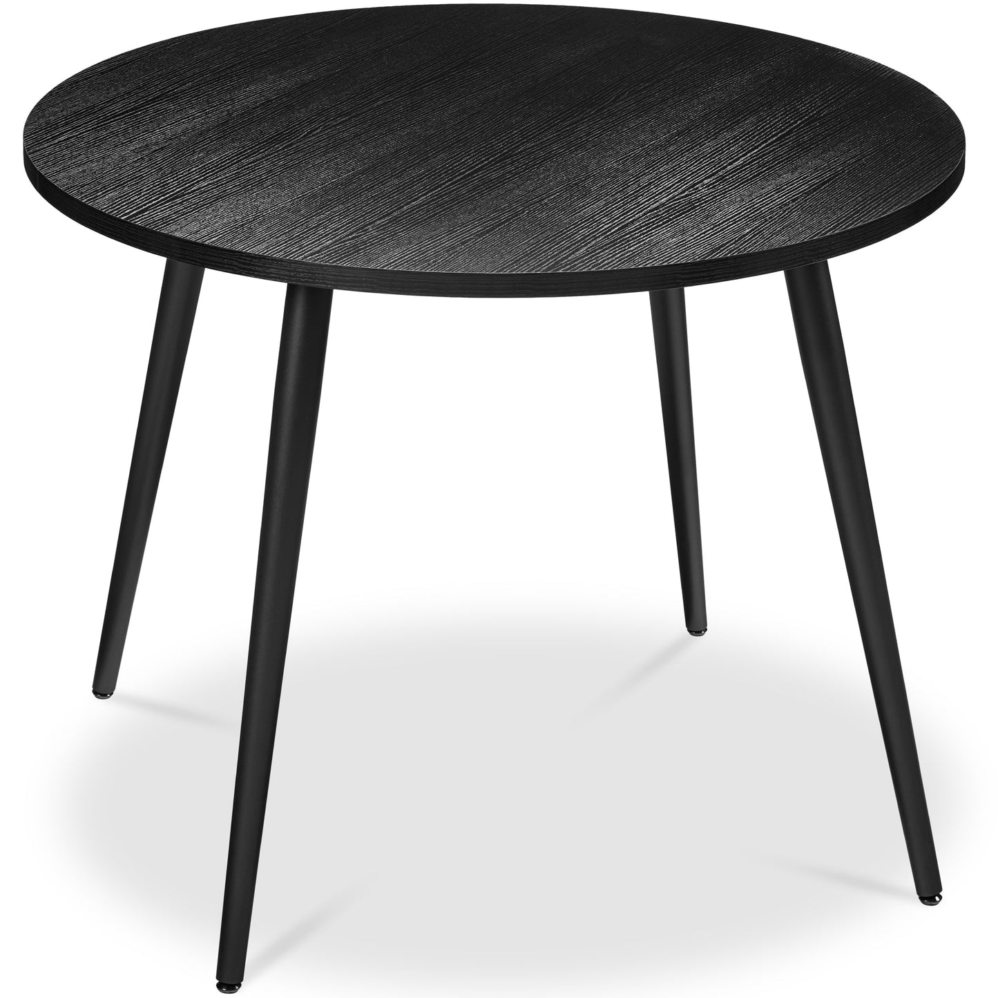 Round Mid-Century Modern 35.5in Dining Table Dinette for Home or Kitchen with Wood Finish Steel Legs for comfortable home living