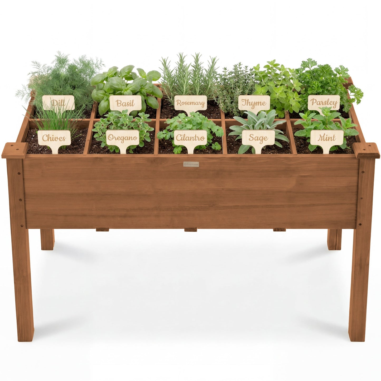Raised Garden Bed Planter Box with 10 Grid Sections designed for patio and backyard use