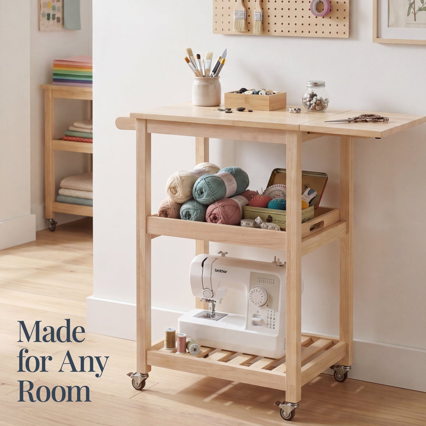 Rolling Kitchen Island Cart with Drop Leaf Extension Solid Wood with dependable design for comfortable, organized home spaces