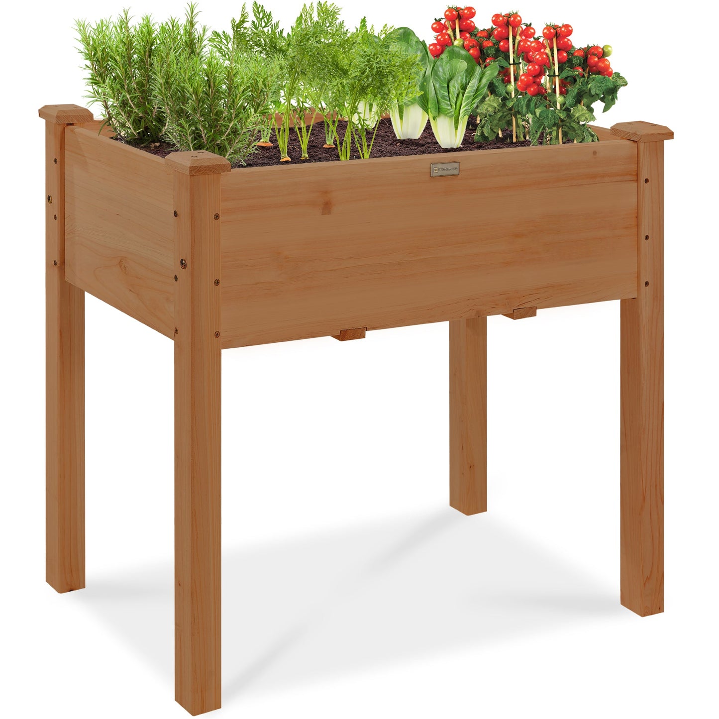 Raised Garden Bed Elevated Wood Planter Box Stand with Bed Liner - 34x18x30in for outdoor comfort and convenience