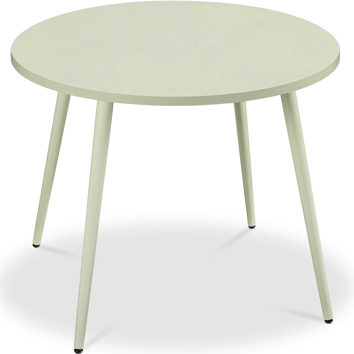 Round Mid-Century Modern 35.5in Dining Table Dinette for Home or Kitchen with Wood Finish Steel Legs for comfortable home living