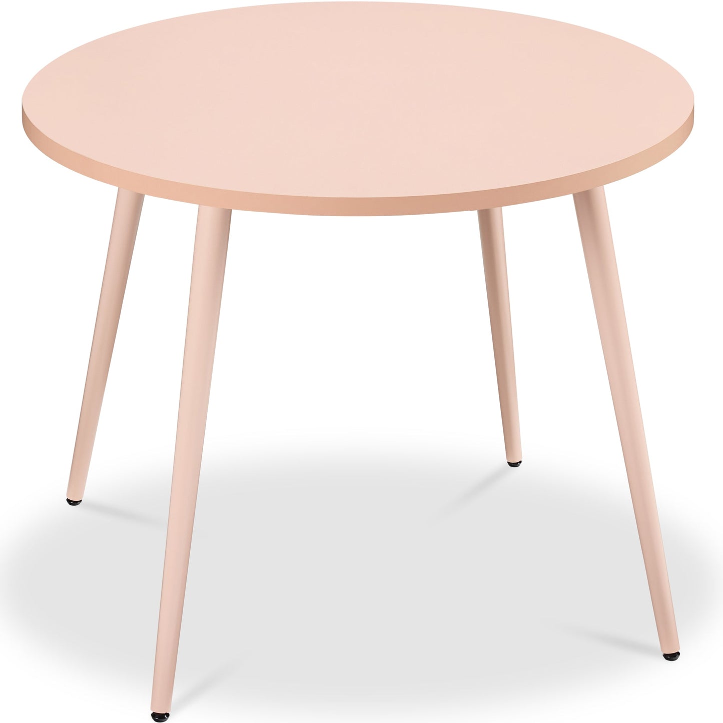 Round Mid-Century Modern 35.5in Dining Table Dinette for Home or Kitchen with Wood Finish Steel Legs for comfortable home living