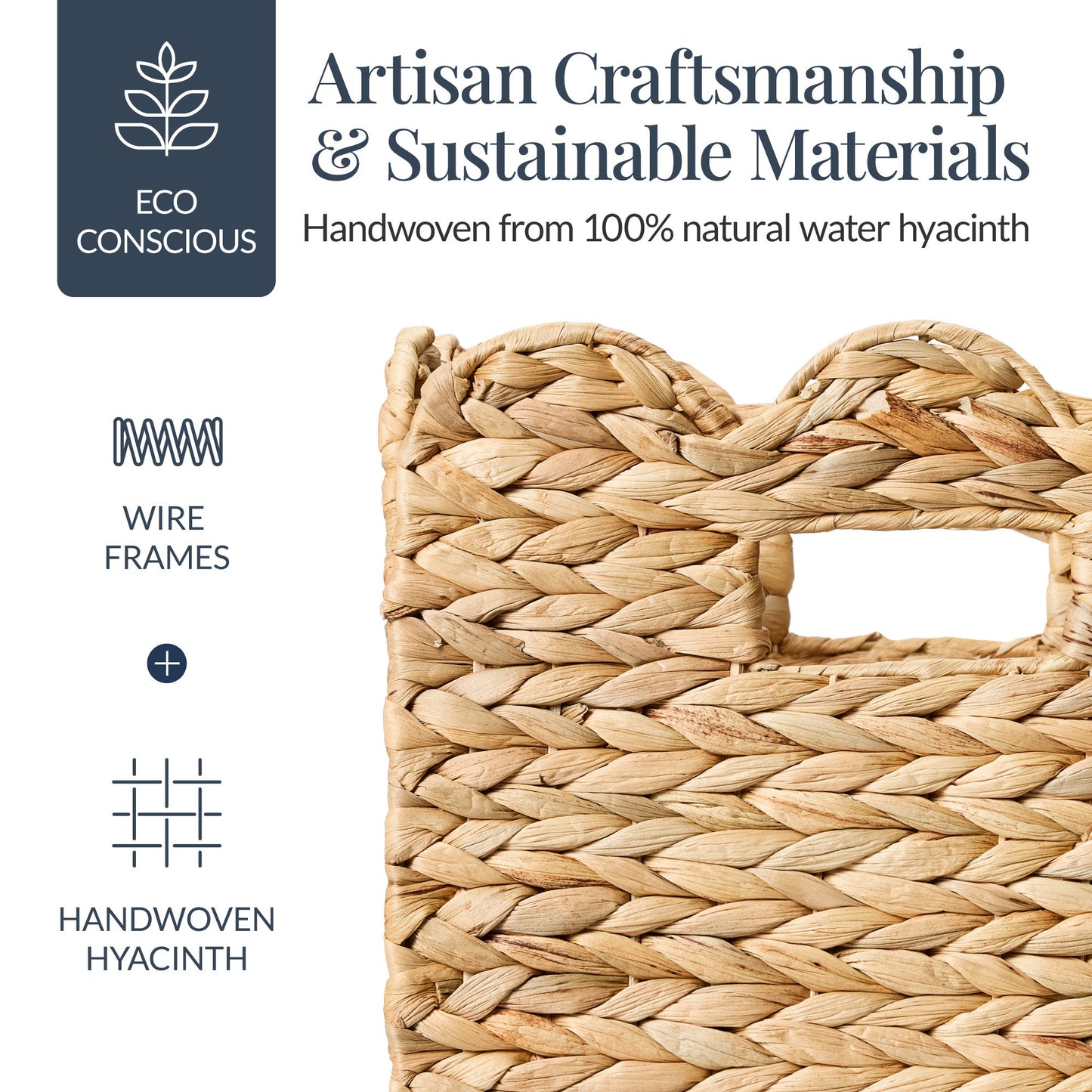 Scalloped 12x 12 Hyacinth Storage Basket Set of 5 for simple setup and everyday use