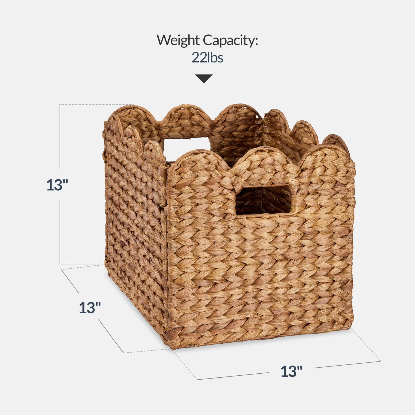 Scalloped 13 x 13in Hyacinth Storage Basket Set of 5 designed for comfortable, organized home spaces