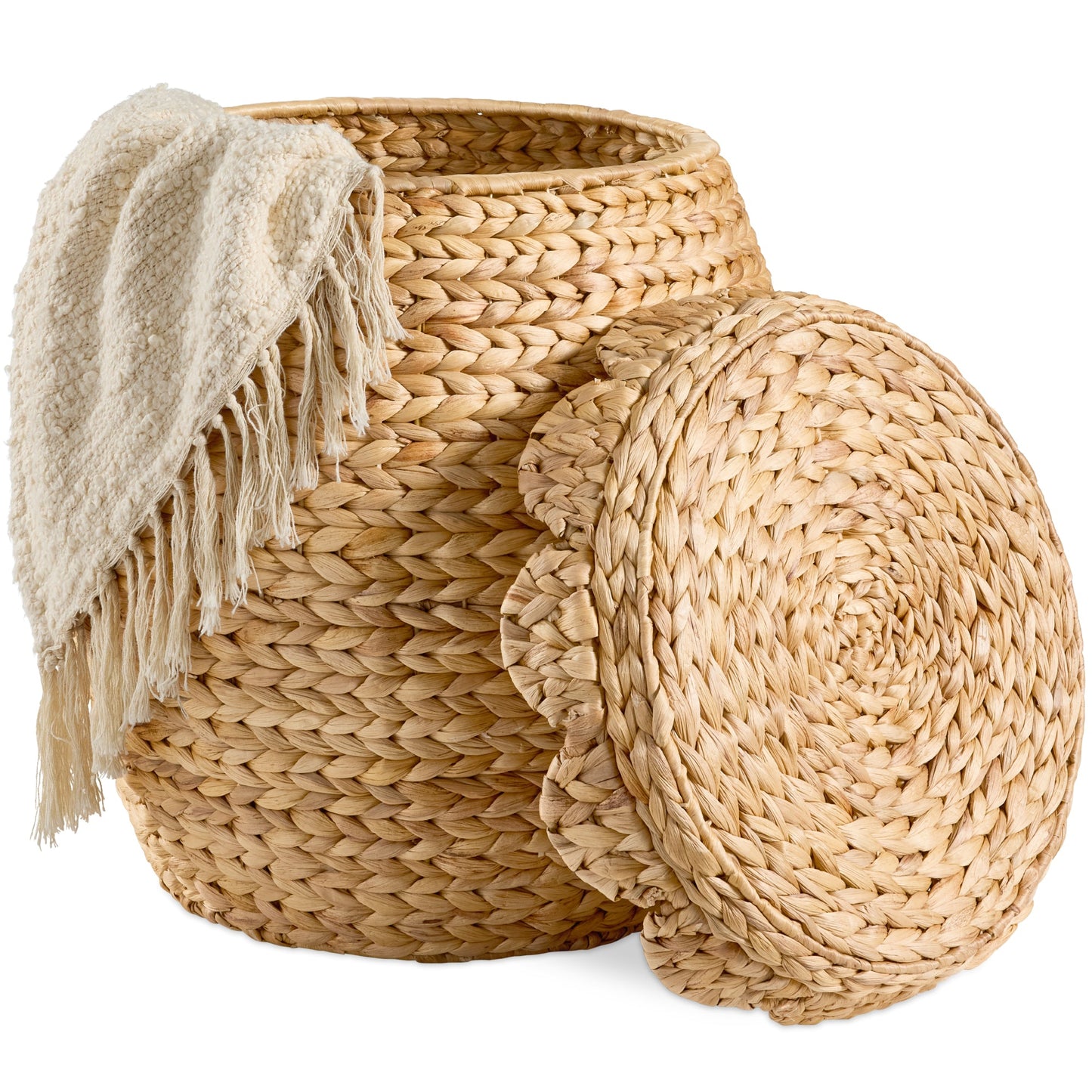 Scalloped Hyacinth Storage Tote Basket for comfortable, organized home spaces