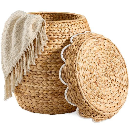 Scalloped Hyacinth Storage Tote Basket for comfortable, organized home spaces