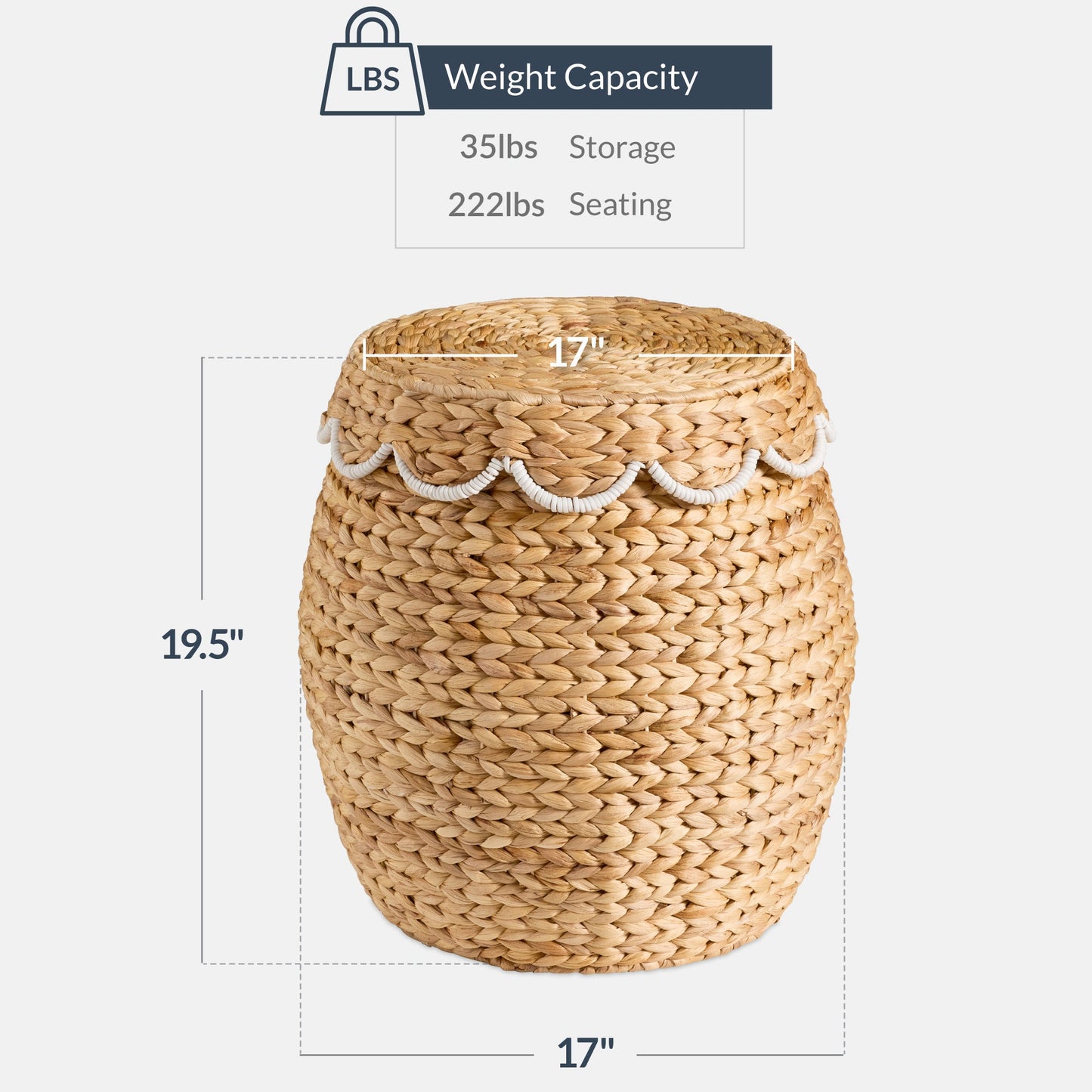 Scalloped Hyacinth Storage Tote Basket for comfortable, organized home spaces