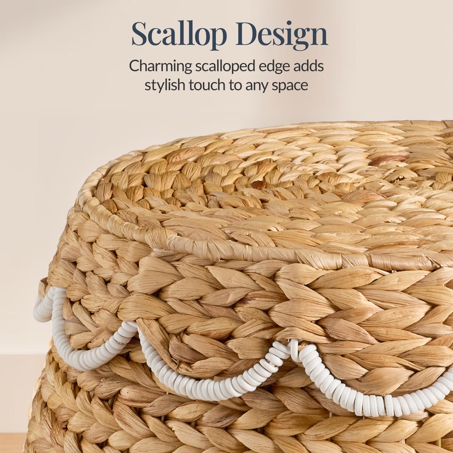 Scalloped Hyacinth Storage Tote Basket for comfortable, organized home spaces