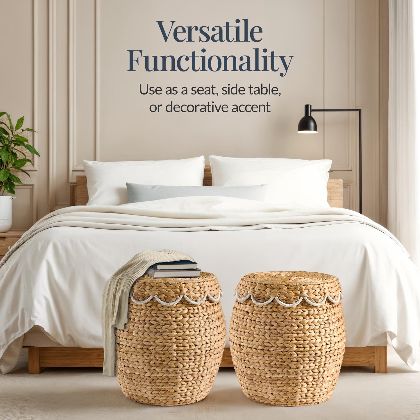 Scalloped Hyacinth Storage Tote Basket for comfortable, organized home spaces