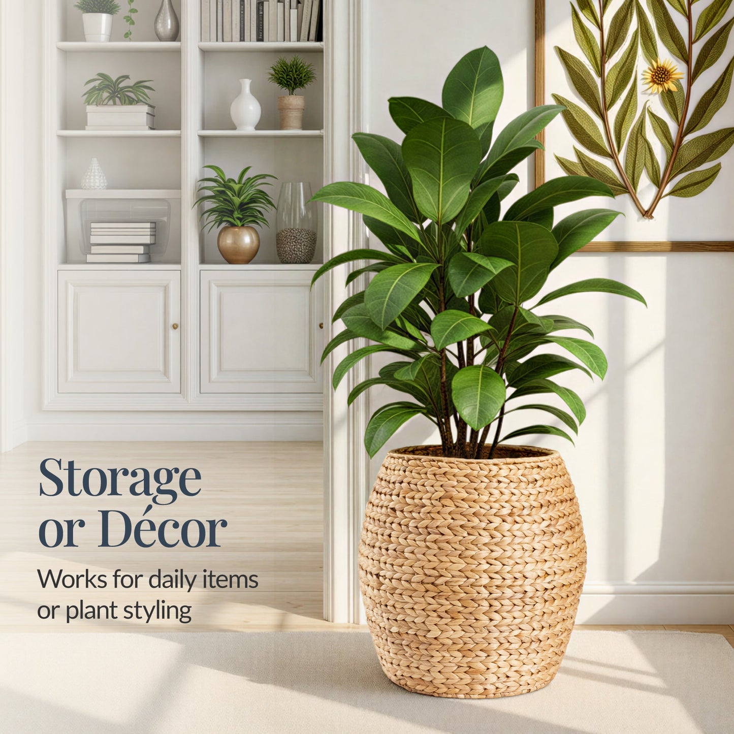 Scalloped Hyacinth Storage Tote Basket for comfortable, organized home spaces