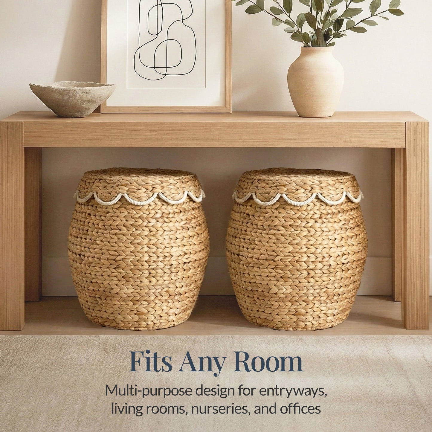Scalloped Hyacinth Storage Tote Basket for comfortable, organized home spaces