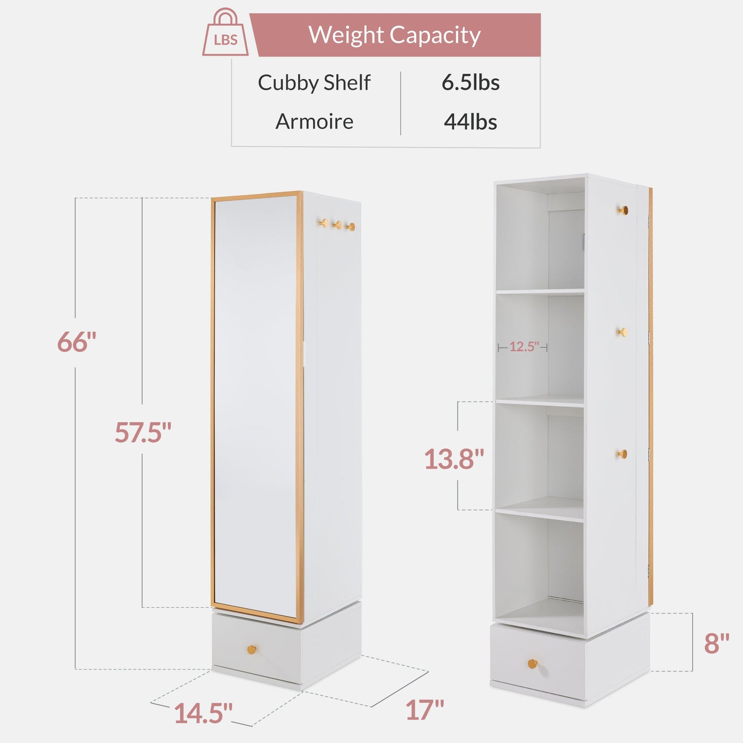 Rotating Mirror with Storage Cabinet Swivel Jewelry Armoire Shelves Hooks with practical style for home spaces