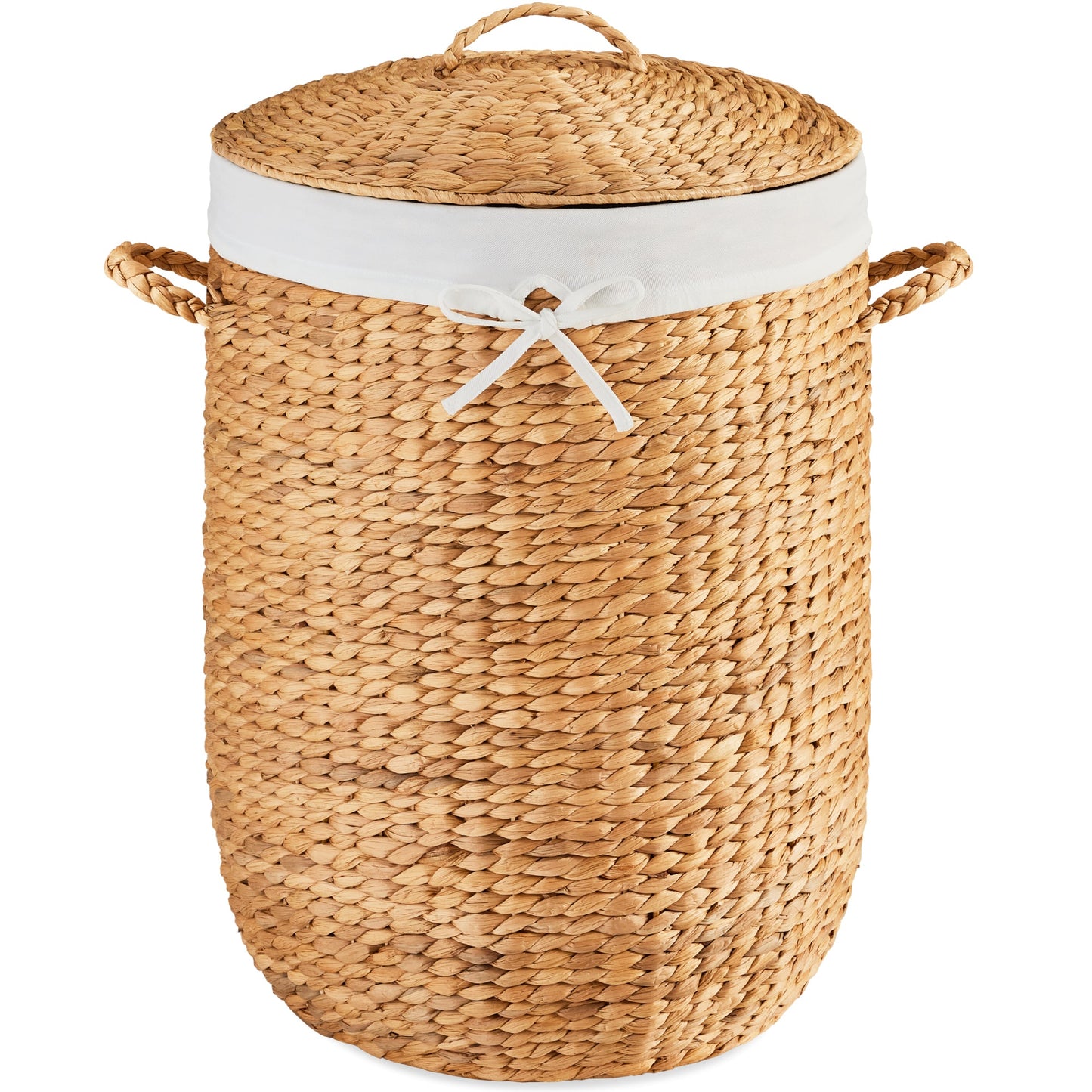 Round Laundry Hamper with Lid with Handles and Removable Liner for simple setup and everyday use