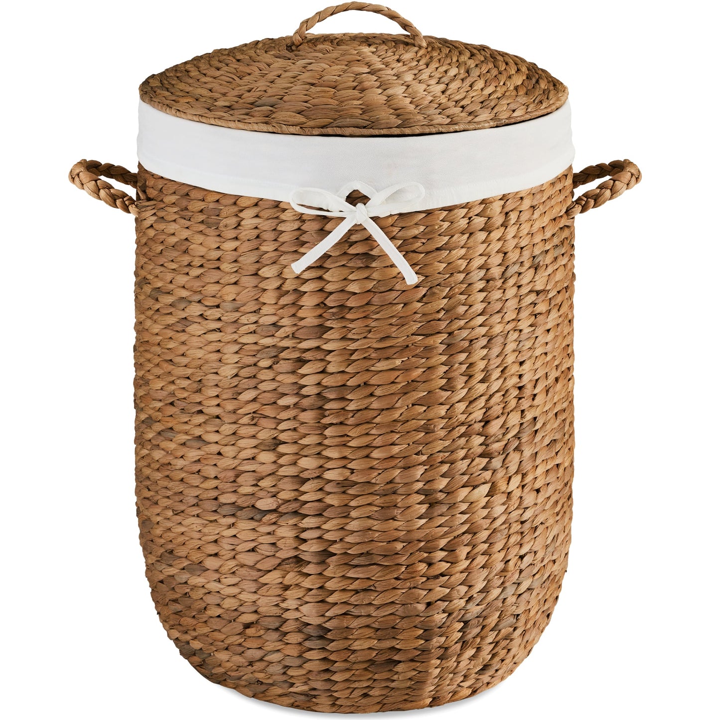 Round Laundry Hamper with Lid with Handles and Removable Liner for simple setup and everyday use