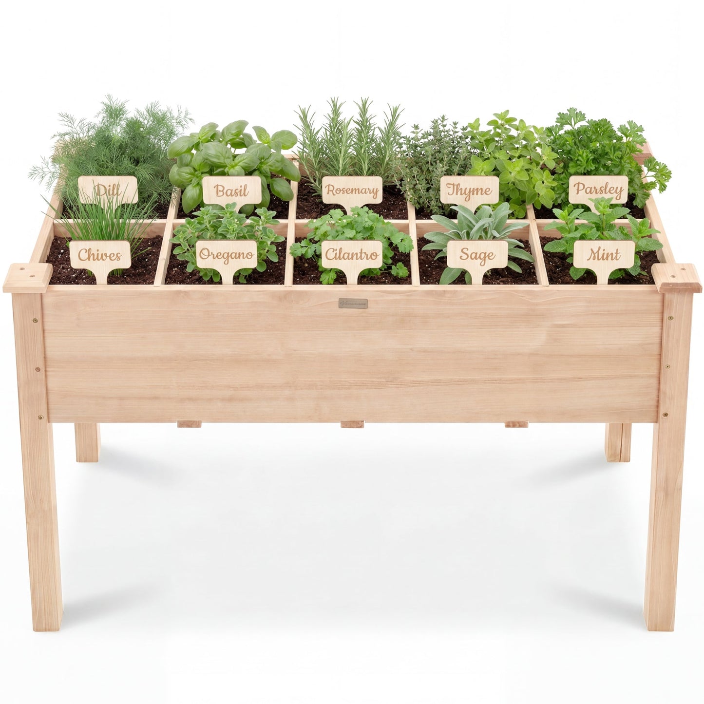 Raised Garden Bed Planter Box with 10 Grid Sections designed for patio and backyard use
