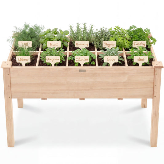 Raised Garden Bed Planter Box with 10 Grid Sections designed for patio and backyard use