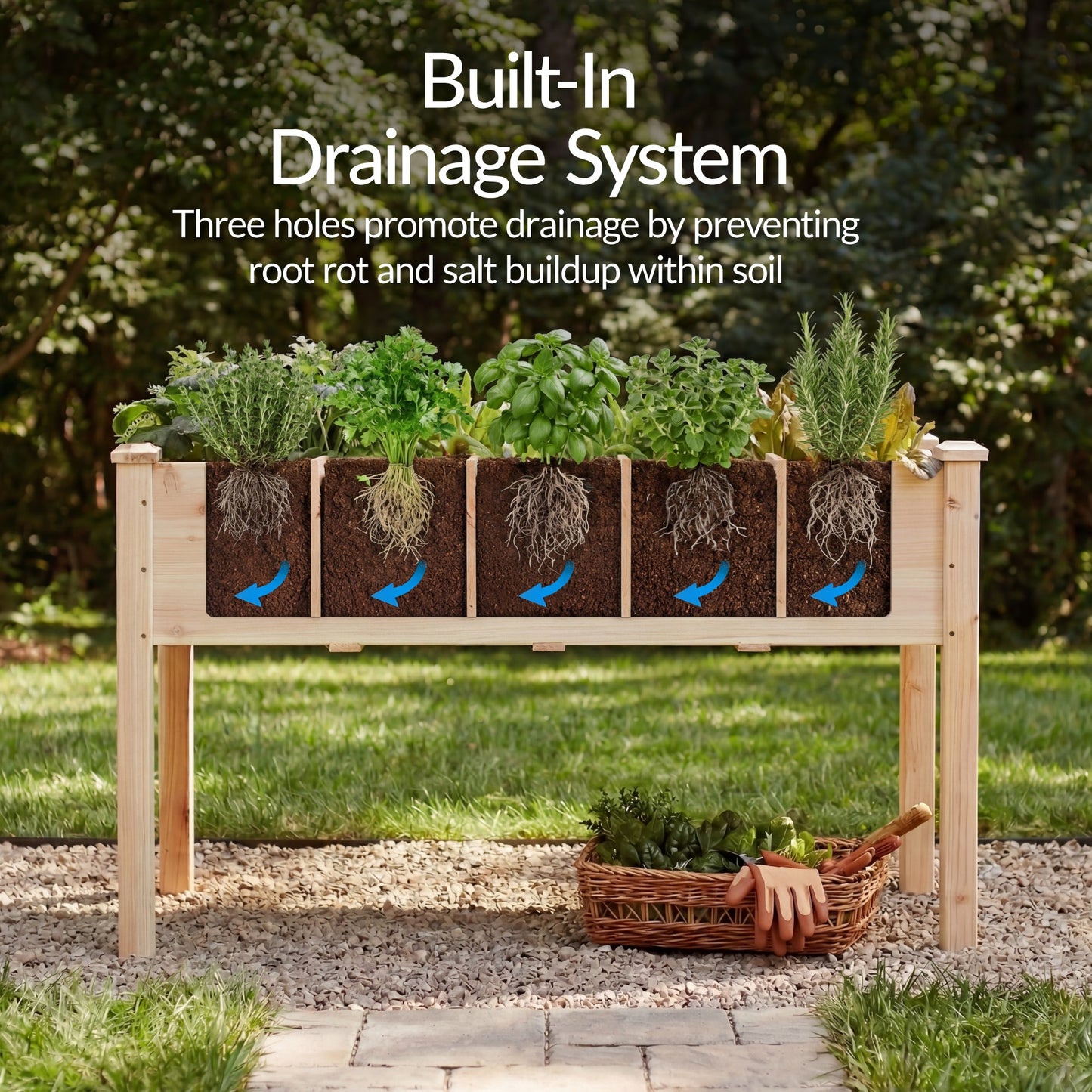 Raised Garden Bed Planter Box with 10 Grid Sections designed for patio and backyard use