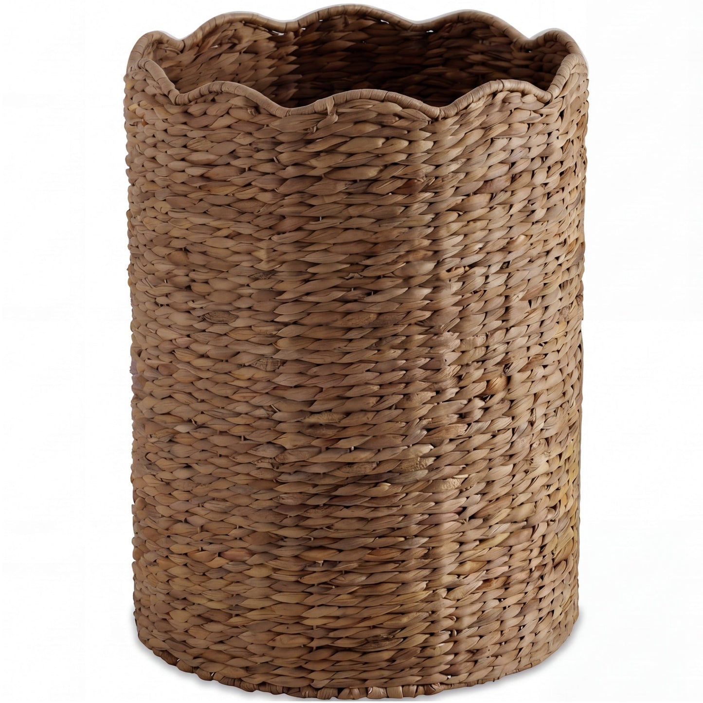 Scalloped Large Round Laundry Hamper Handwoven Laundry Basket for convenient daily use