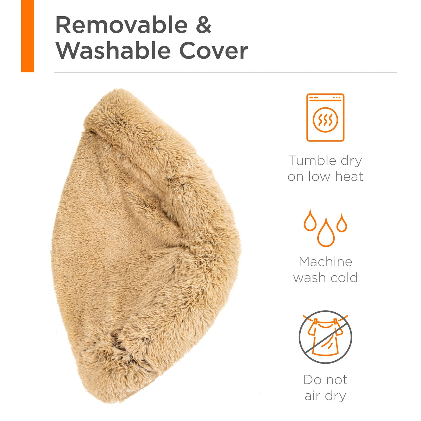 Self-Warming Shag Fur Calming Pet Bed with Water-Resistant Lining - Brown for comfortable home living