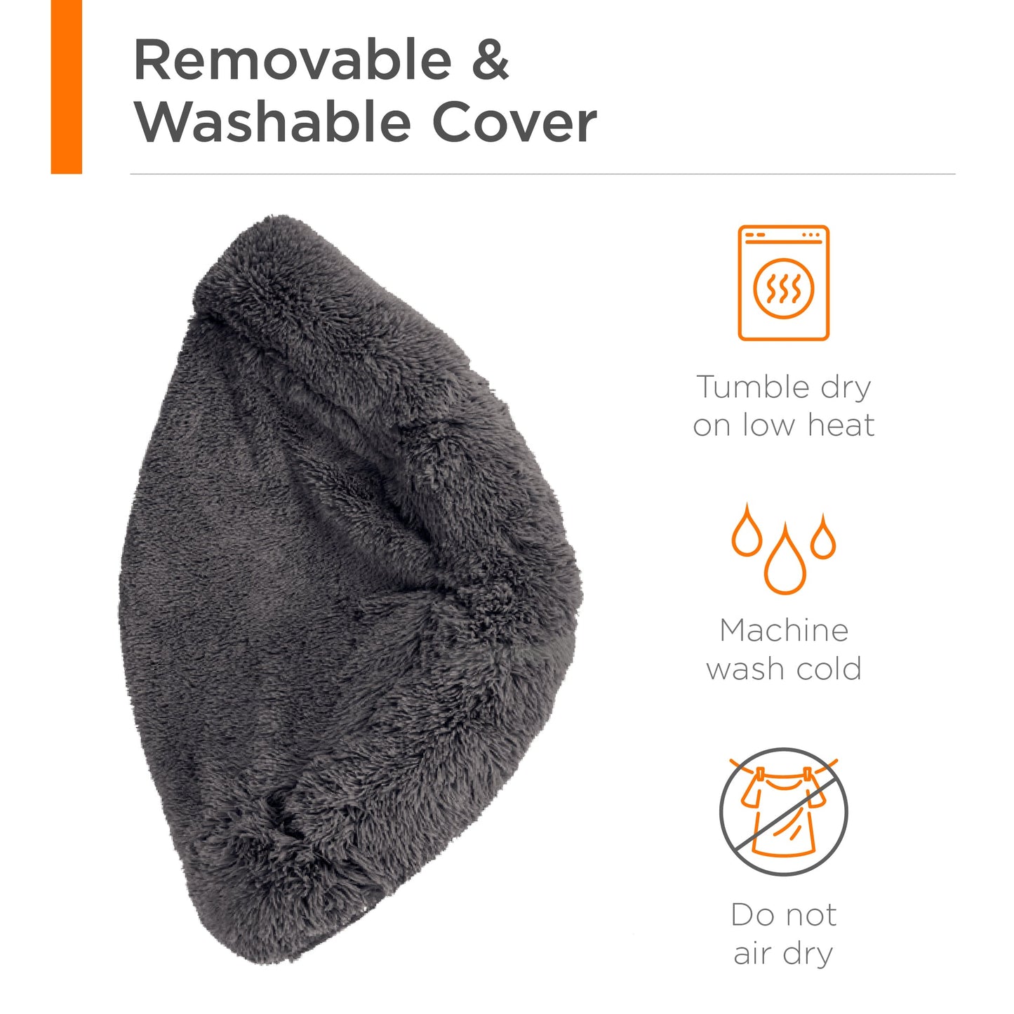 Self-Warming Shag Fur Calming Pet Bed with Water-Resistant Lining - Gray with practical style for home spaces