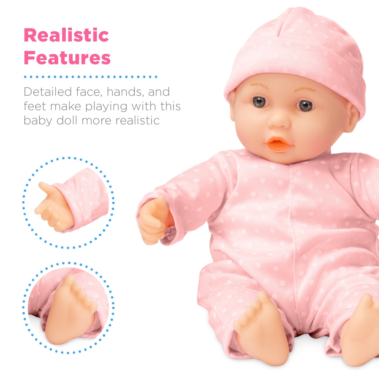 Realistic Baby Doll with Soft Body Highchair Potty Accessories - 12.5in with practical style for home spaces