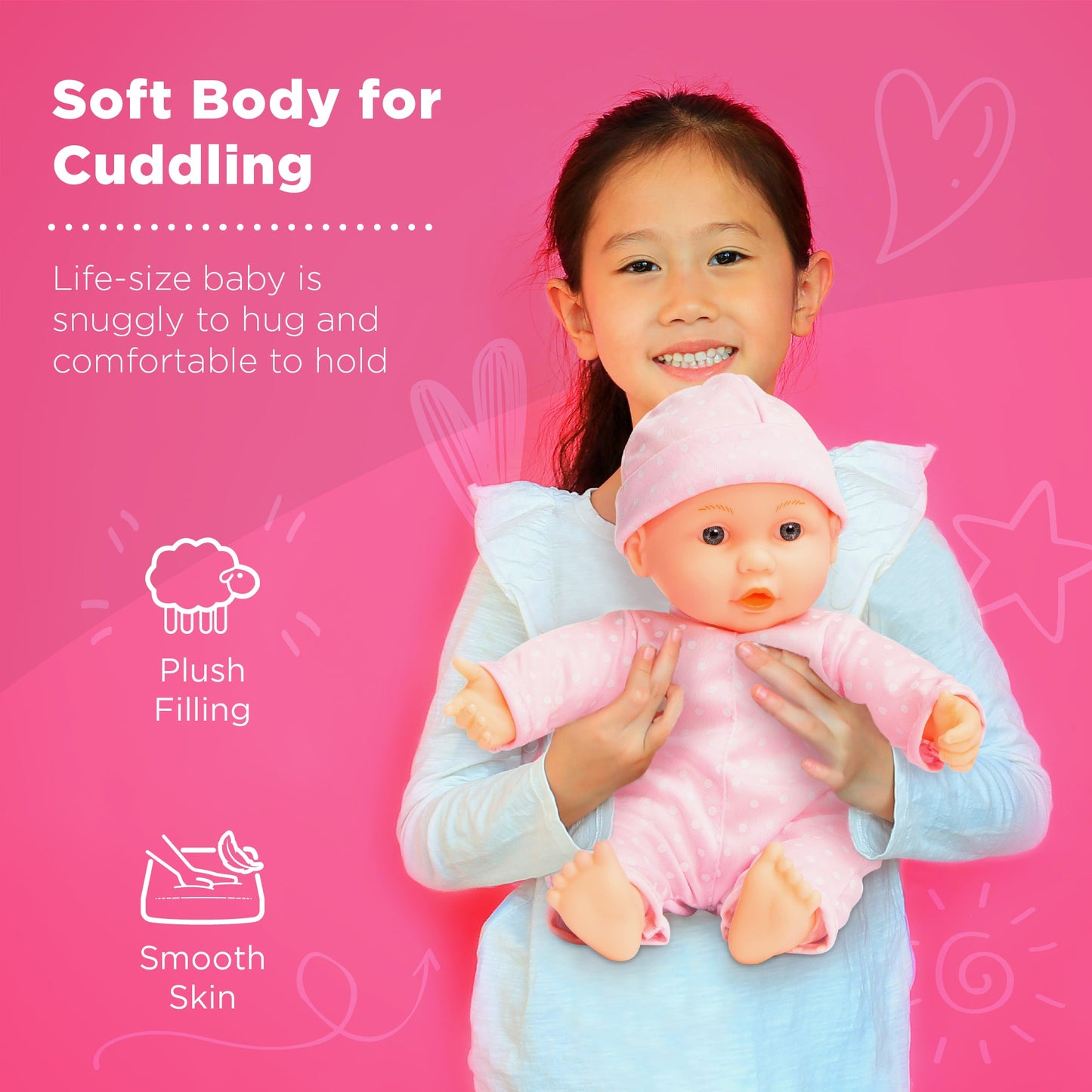 Realistic Baby Doll with Soft Body Highchair Potty Accessories - 12.5in with practical style for home spaces
