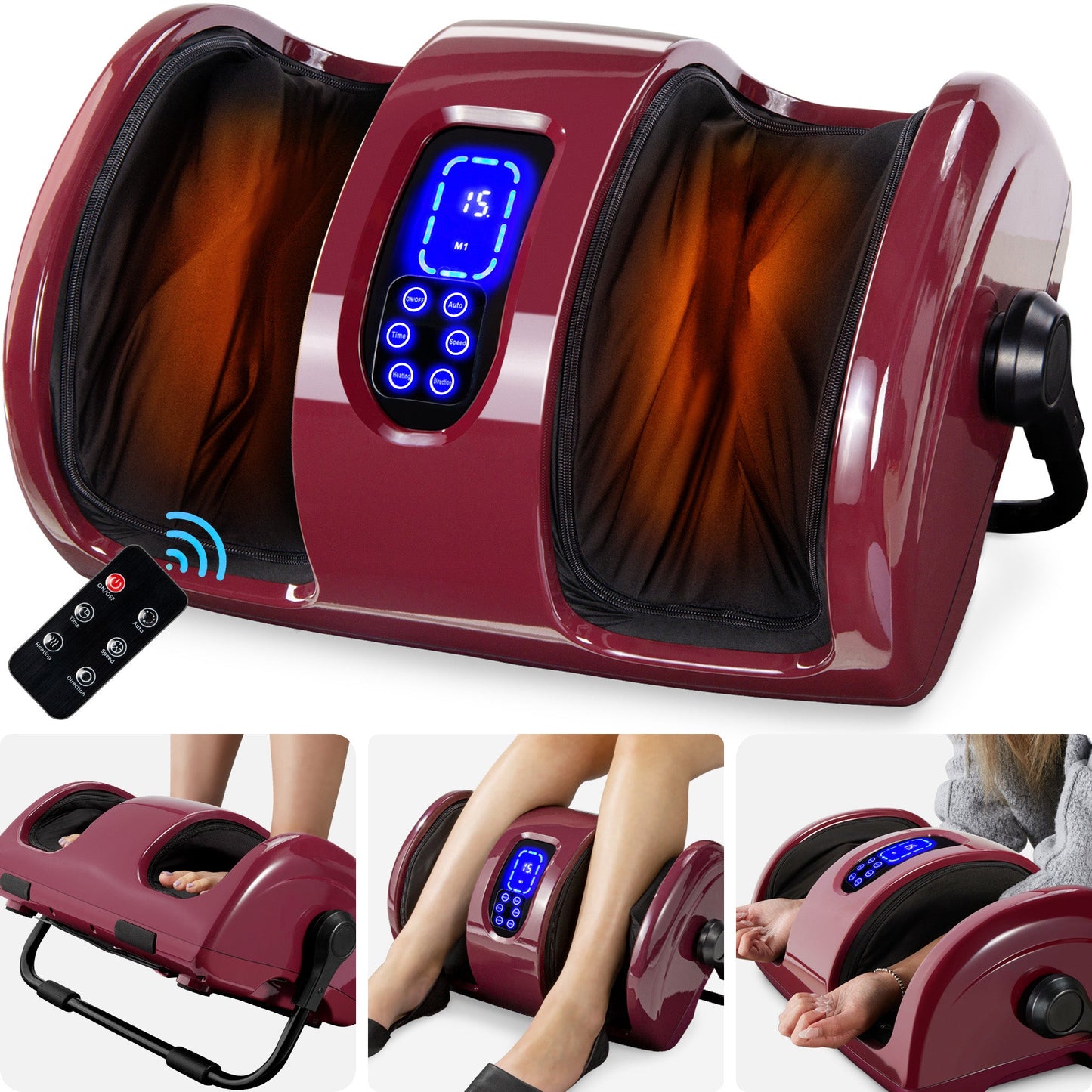 Reflexology Shiatsu Foot Massager with High-Intensity Rollers Remote Control for relaxation and daily self-care