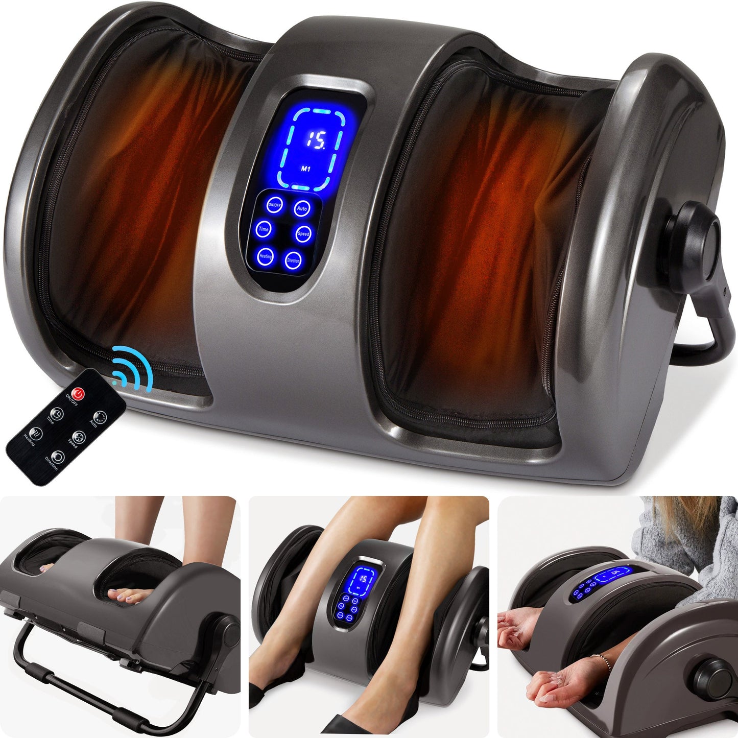 Reflexology Shiatsu Foot Massager with High-Intensity Rollers Remote Control for relaxation and daily self-care