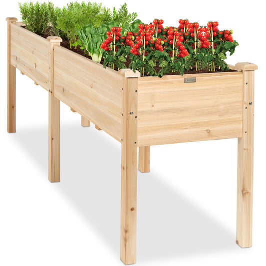 Raised Garden Bed Elevated Wood Garden Planter Stand - 72x24x30in with practical outdoor-ready details