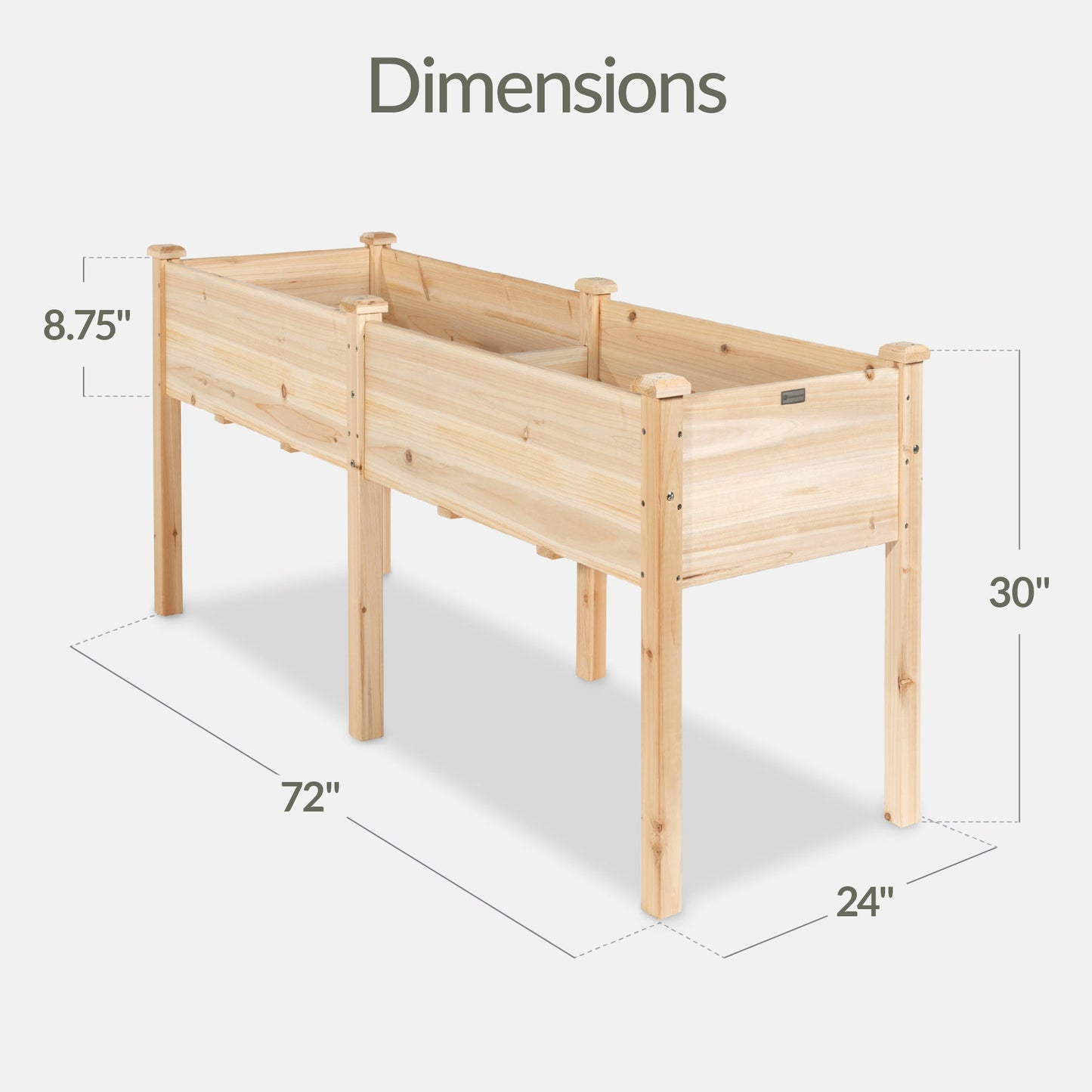 Raised Garden Bed Elevated Wood Garden Planter Stand - 72x24x30in with practical outdoor-ready details