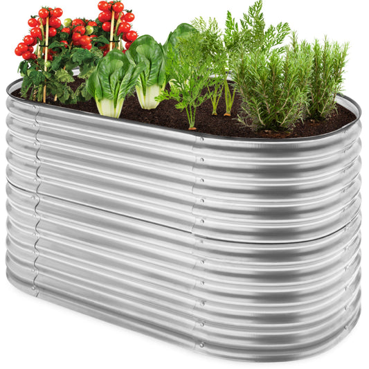 Raised Oval Garden Bed Customizable Elevated Outdoor Metal Planter - 63in for outdoor comfort and convenience