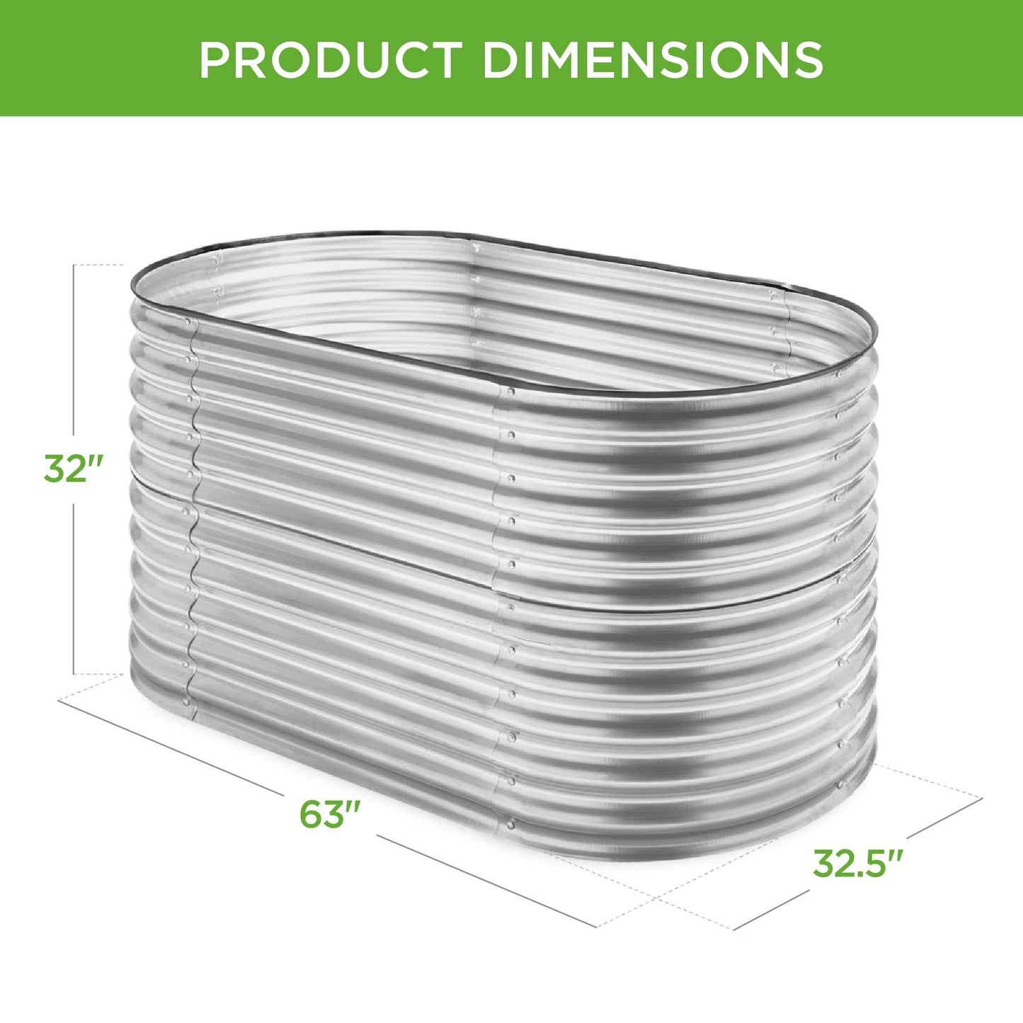 Raised Oval Garden Bed Customizable Elevated Outdoor Metal Planter - 63in for outdoor comfort and convenience