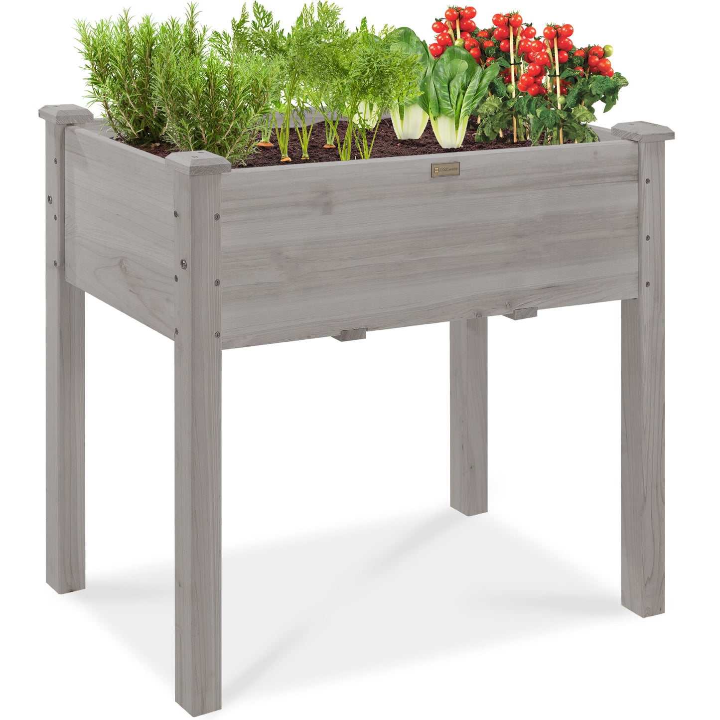 Raised Garden Bed Elevated Wood Planter Box Stand with Bed Liner - 34x18x30in for outdoor comfort and convenience