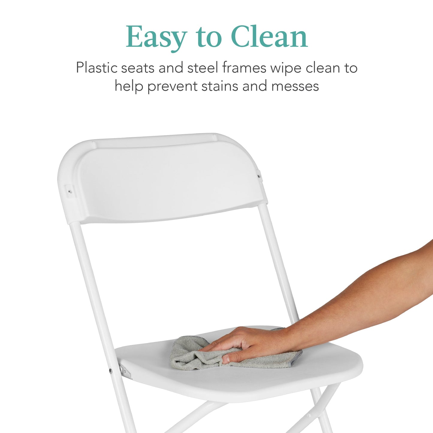Set of 10 Folding Stacking Plastic Chairs with Non-Slip Feet designed for everyday comfort and storage