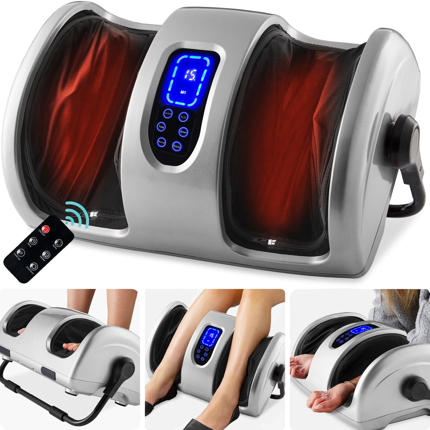 Reflexology Shiatsu Foot Massager with High-Intensity Rollers Remote Control for relaxation and daily self-care