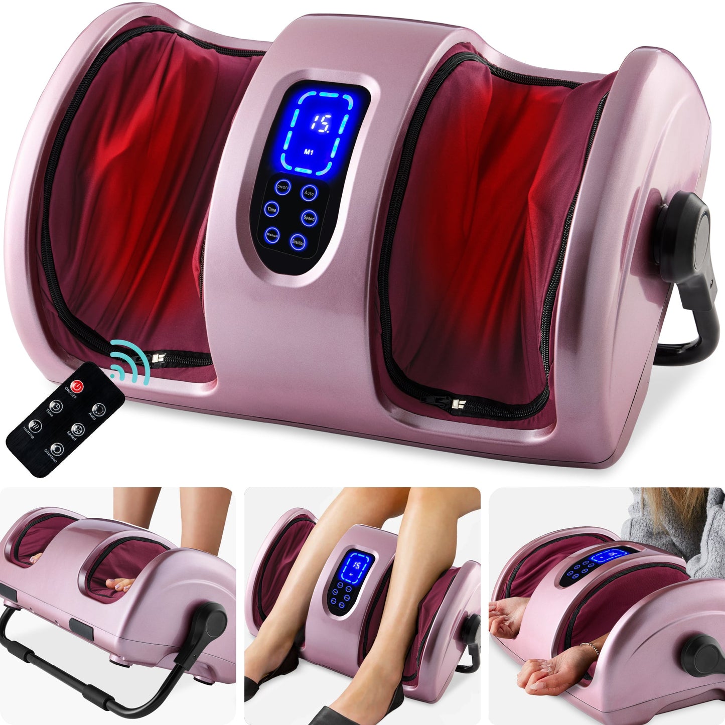 Reflexology Shiatsu Foot Massager with High-Intensity Rollers Remote Control for relaxation and daily self-care