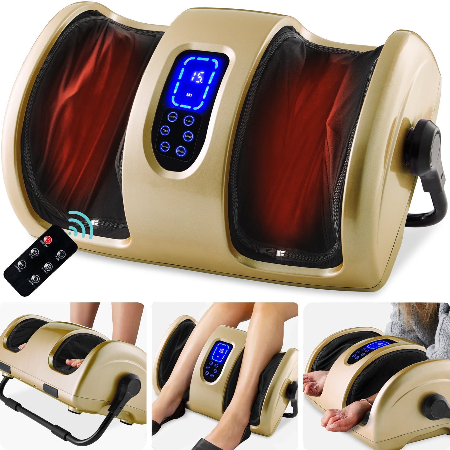 Reflexology Shiatsu Foot Massager with High-Intensity Rollers Remote Control for relaxation and daily self-care