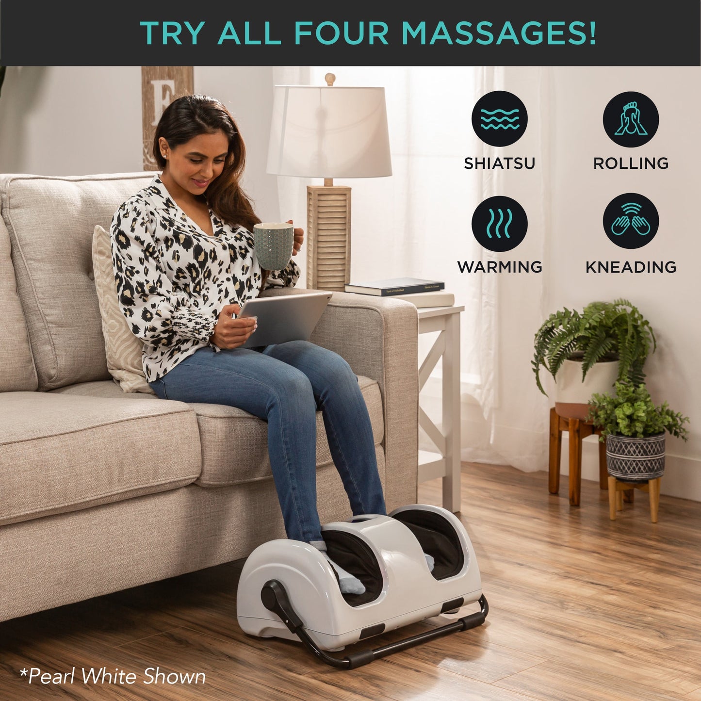 Reflexology Shiatsu Foot Massager with High-Intensity Rollers Remote Control for relaxation and daily self-care