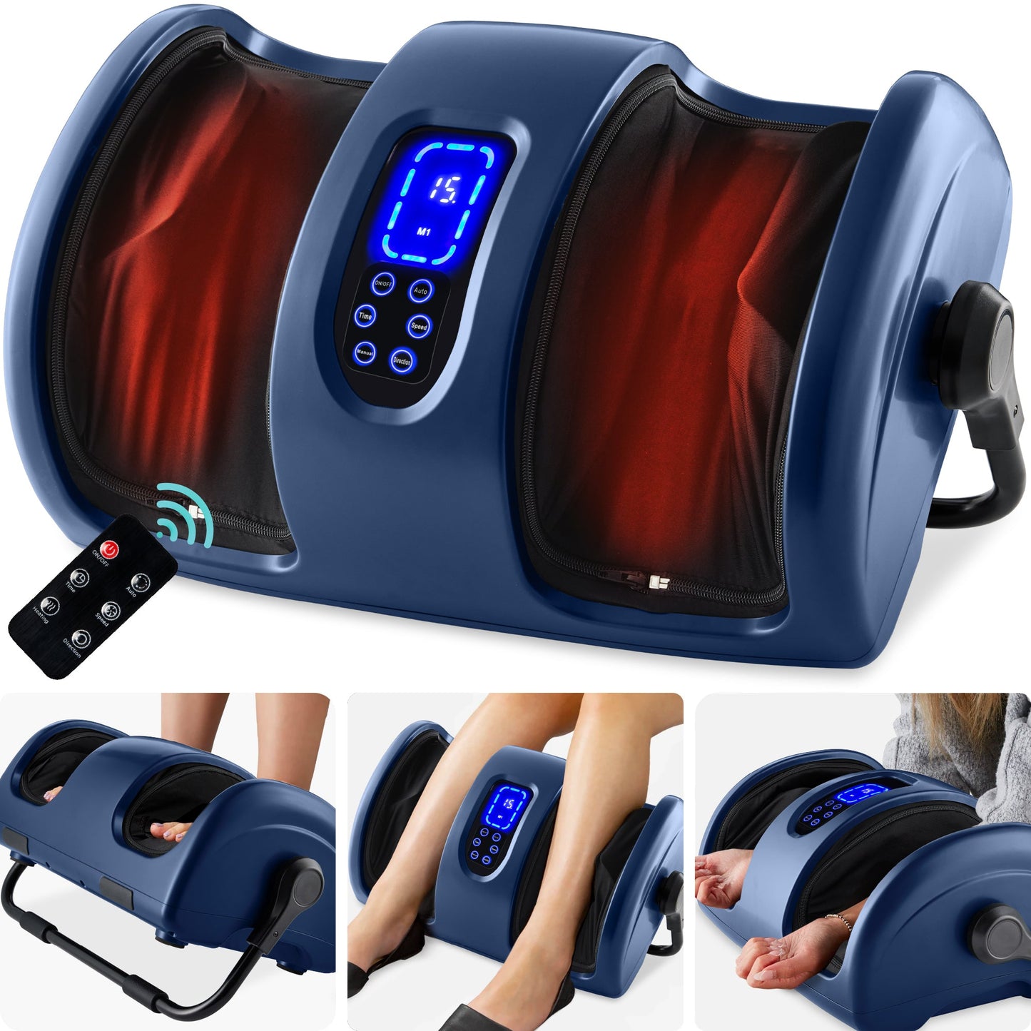 Reflexology Shiatsu Foot Massager with High-Intensity Rollers Remote Control for relaxation and daily self-care